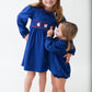 Santa Smocked Knit Girls Dress