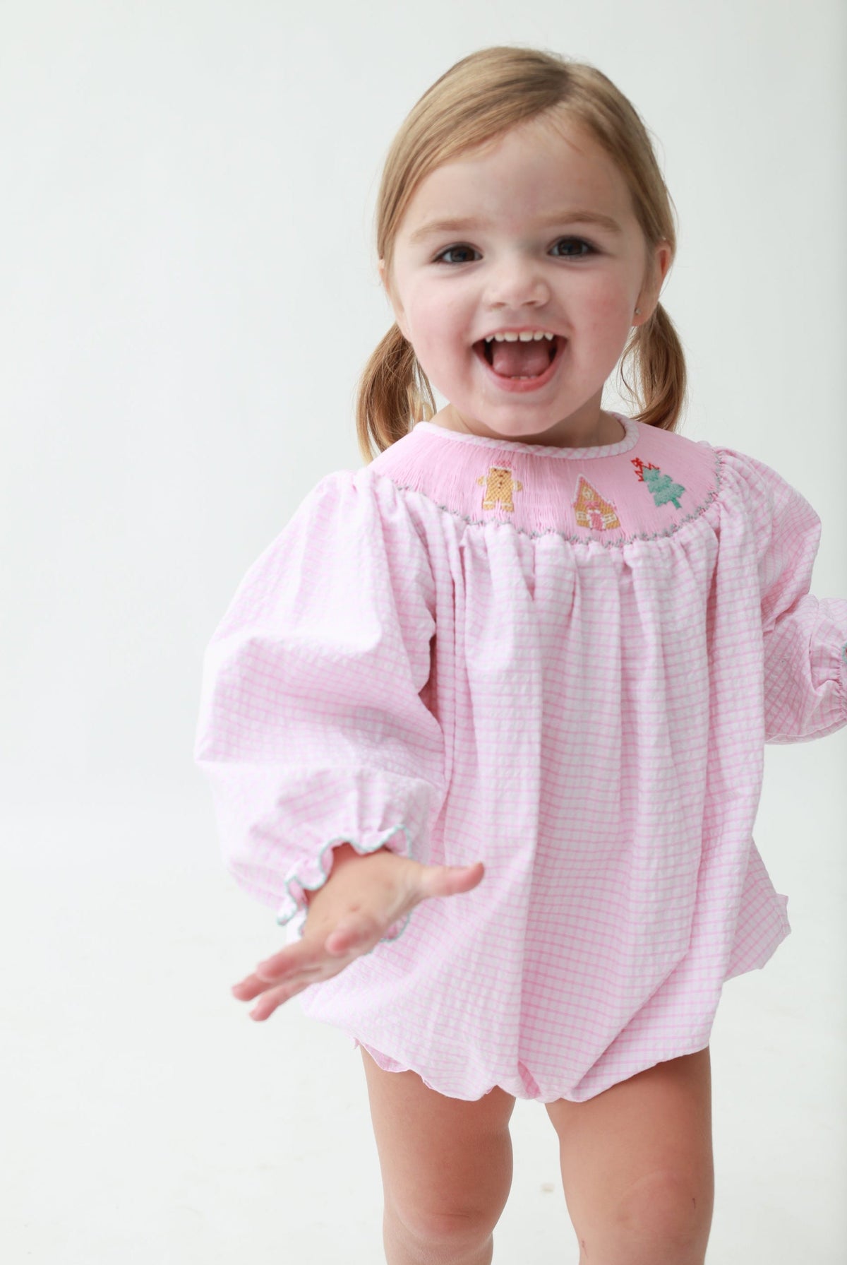 Gingerbread Smocked Girl Bubble