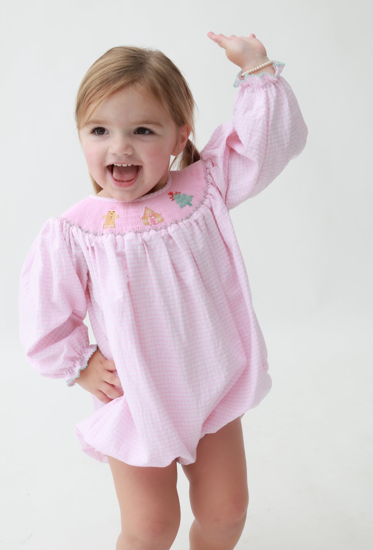 Gingerbread Smocked Girl Bubble
