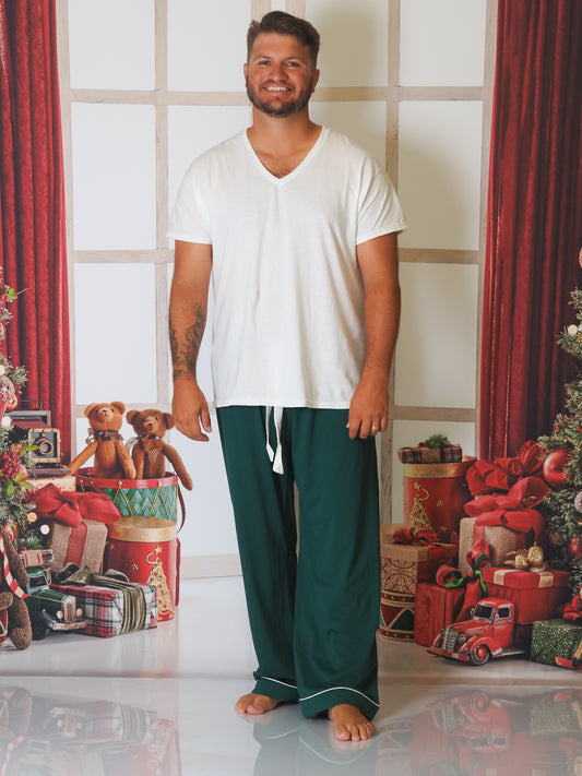 Classic Green Pajama Adult Pants