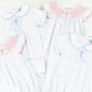 Cross Smocked Girl Dress with Pearls