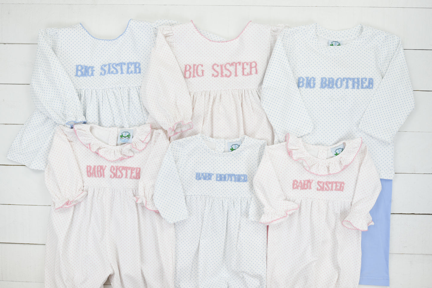 French knot Baby Baby Sister Bitty Dot Romper