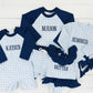 Navy and Gingham Boys Swim Set