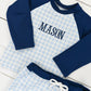 Navy and Gingham Boys Swim Set