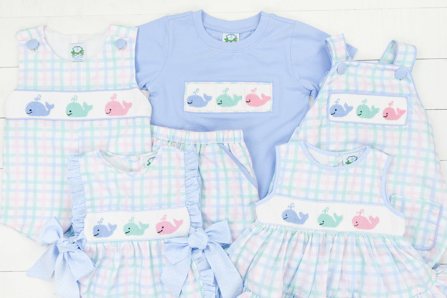 Pastel Whales Boys Short Set