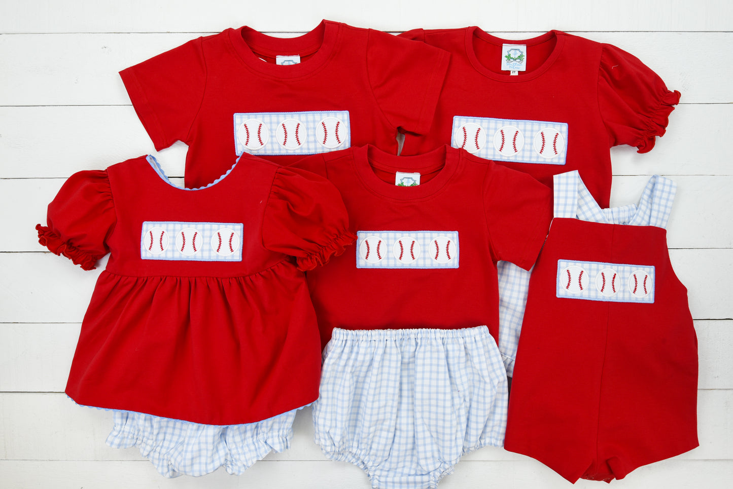 Appliqué Baseball Boy Short Set