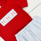 Appliqué Baseball Boy Short Set