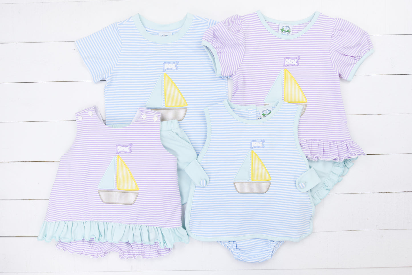 Stripe Sailboat Boy Short Set