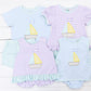 Stripe Sailboat Girls Bubble Short Set