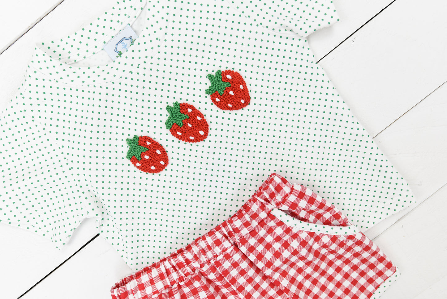 Bitty Dot Strawberry Boys Short Set