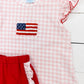 Pink French Knot Flag Short Set