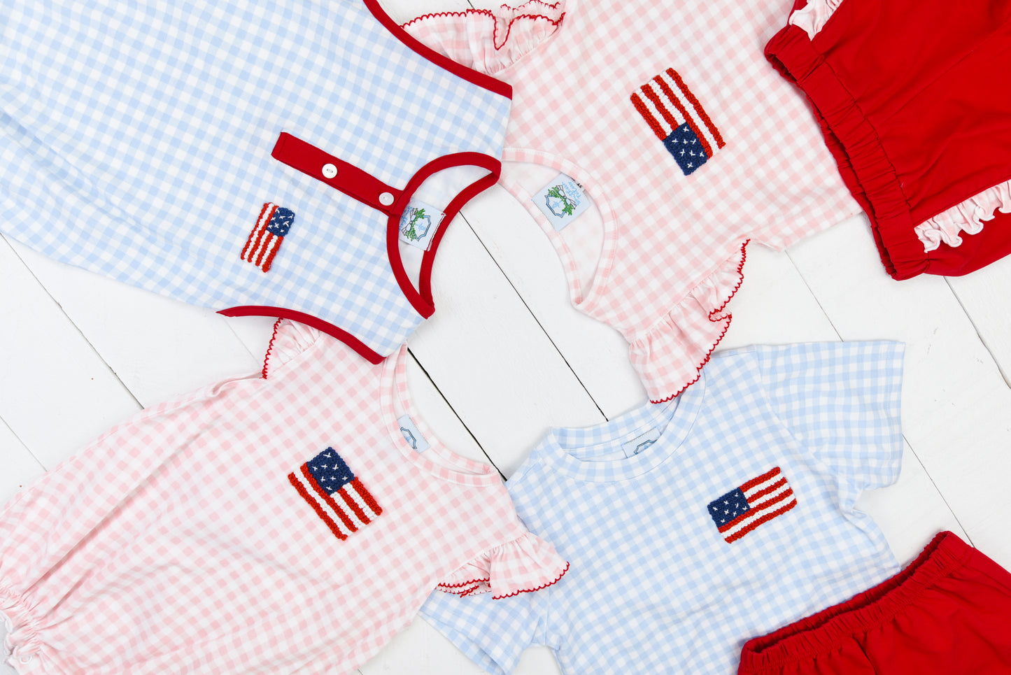 Pink French Knot Flag Short Set