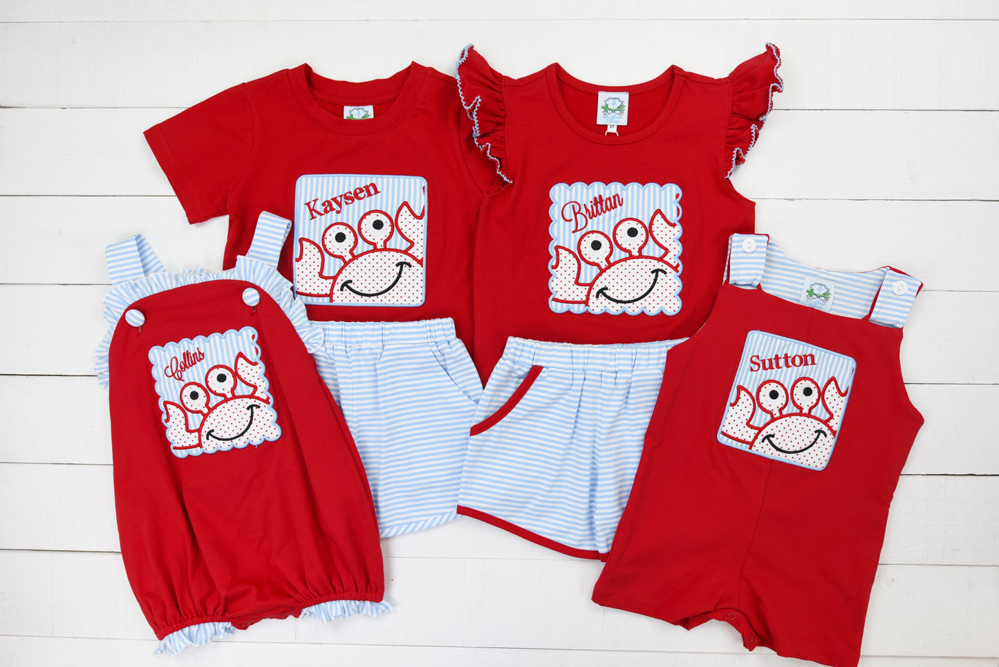 Crab Applique Boy Short Set