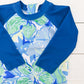 Blue Floral Boys Rashguard Suit