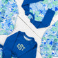 Blue Floral Boys Rashguard Suit