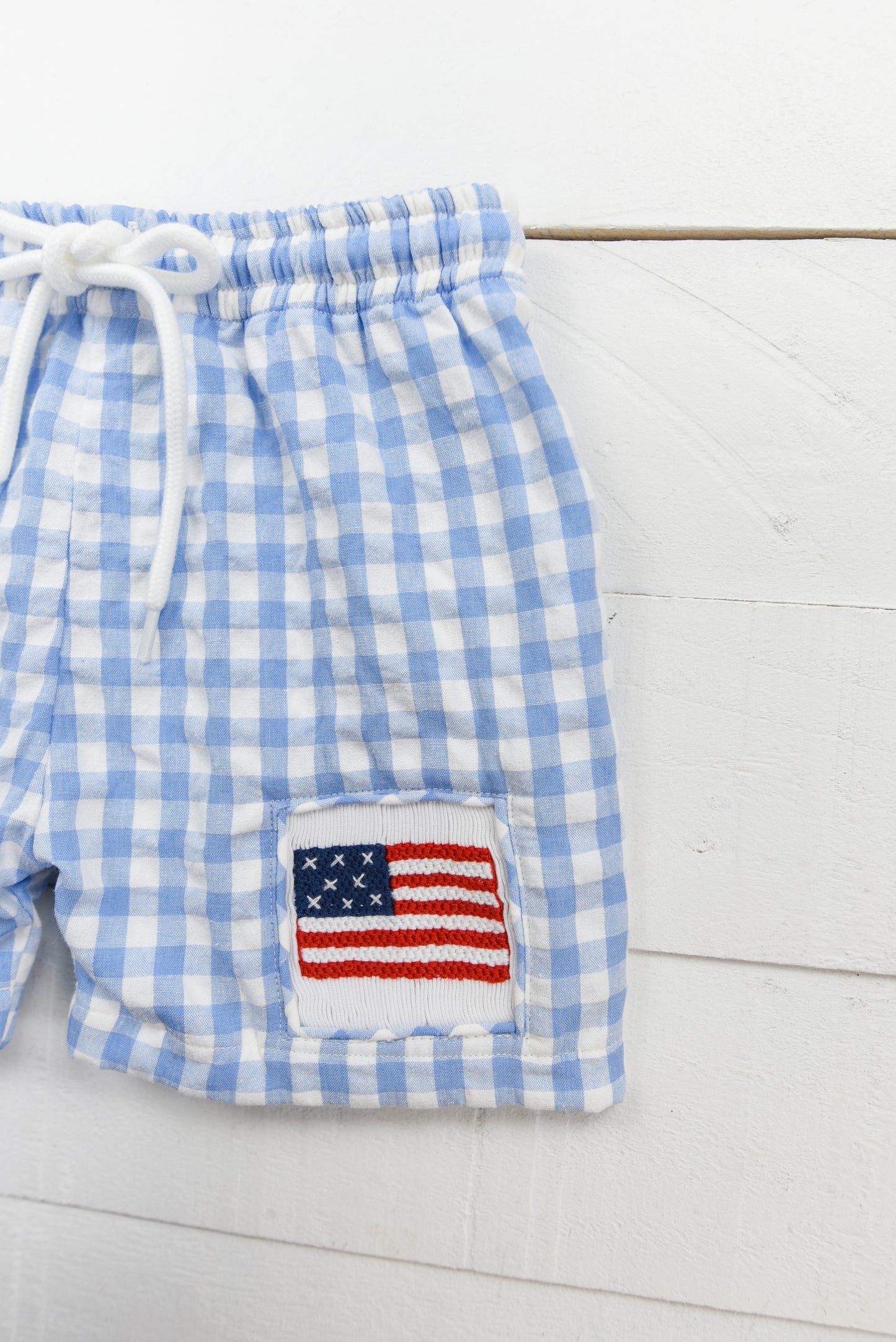 Red White & Blue Boys Swim Trunks