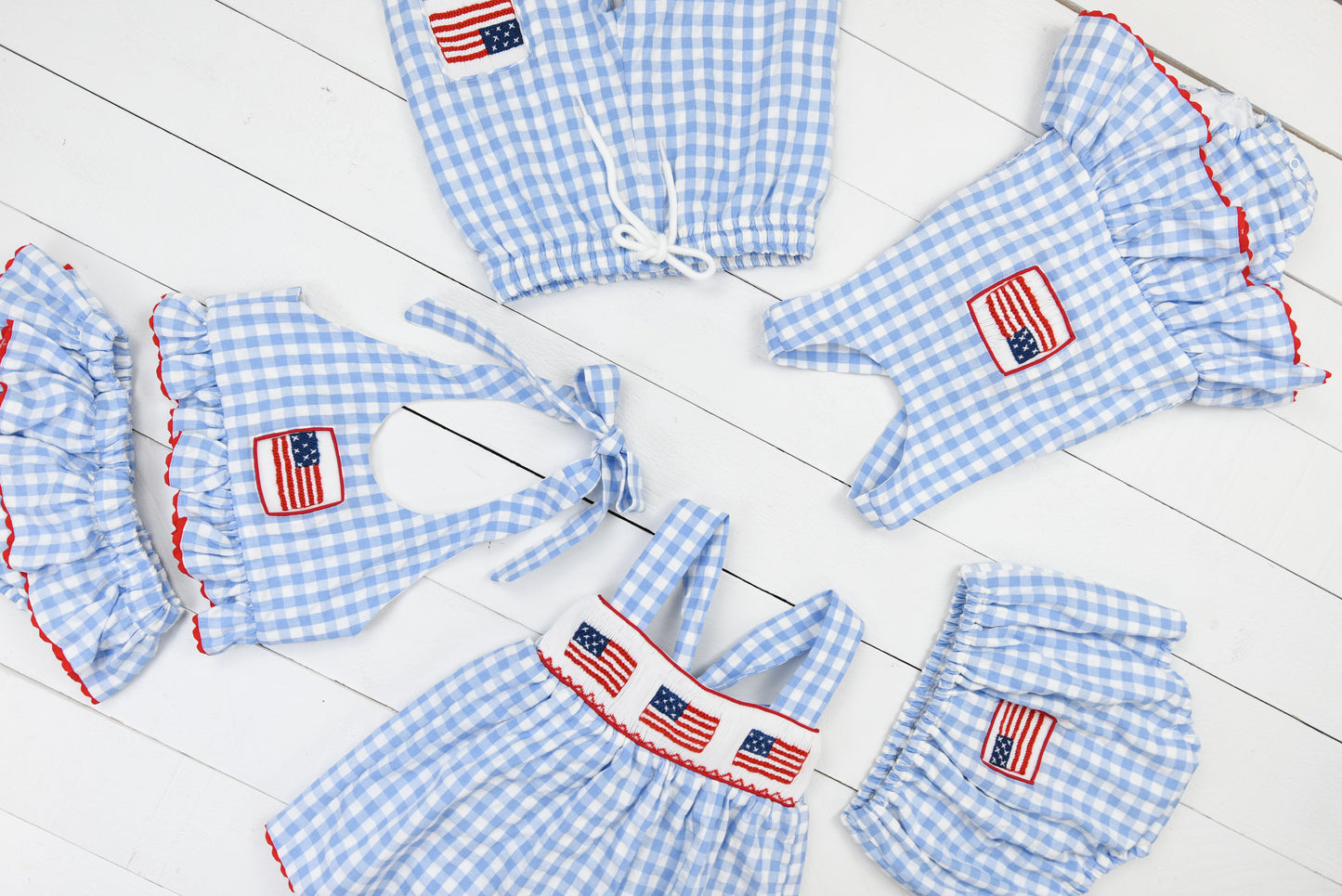 Red White & Blue Boys Swim Trunks