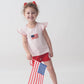 Pink French Knot Flag Short Set