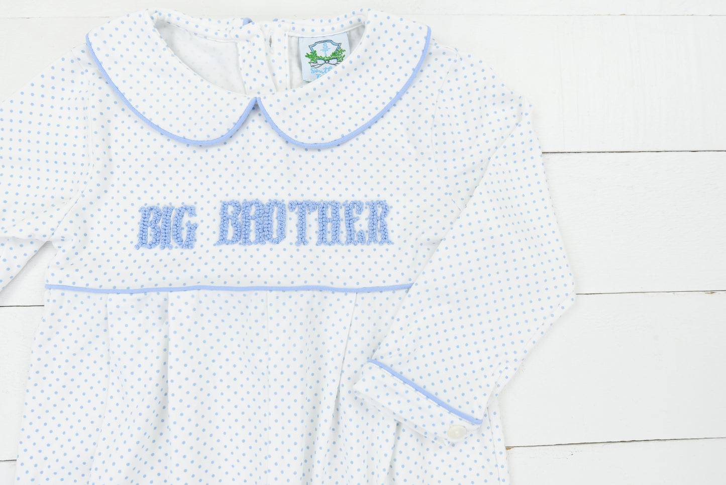 French knot Big Brother Bitty Dot Romper