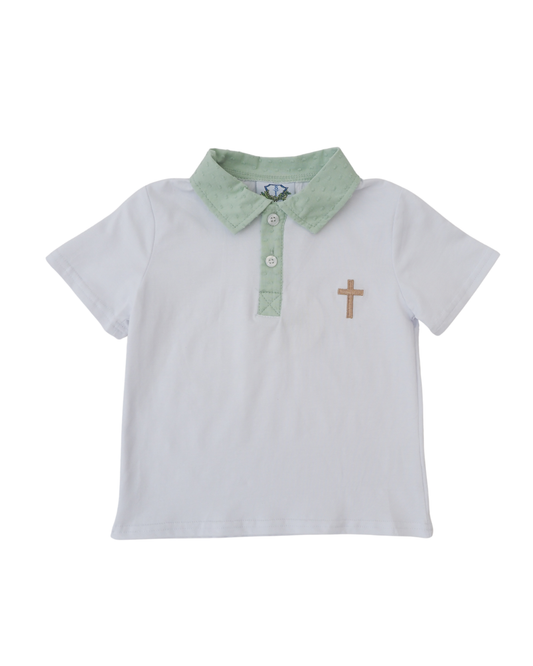 Swiss Dot Cross Polo Shirt