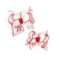 5.5 Embroidered Red Bow on White grossgrain