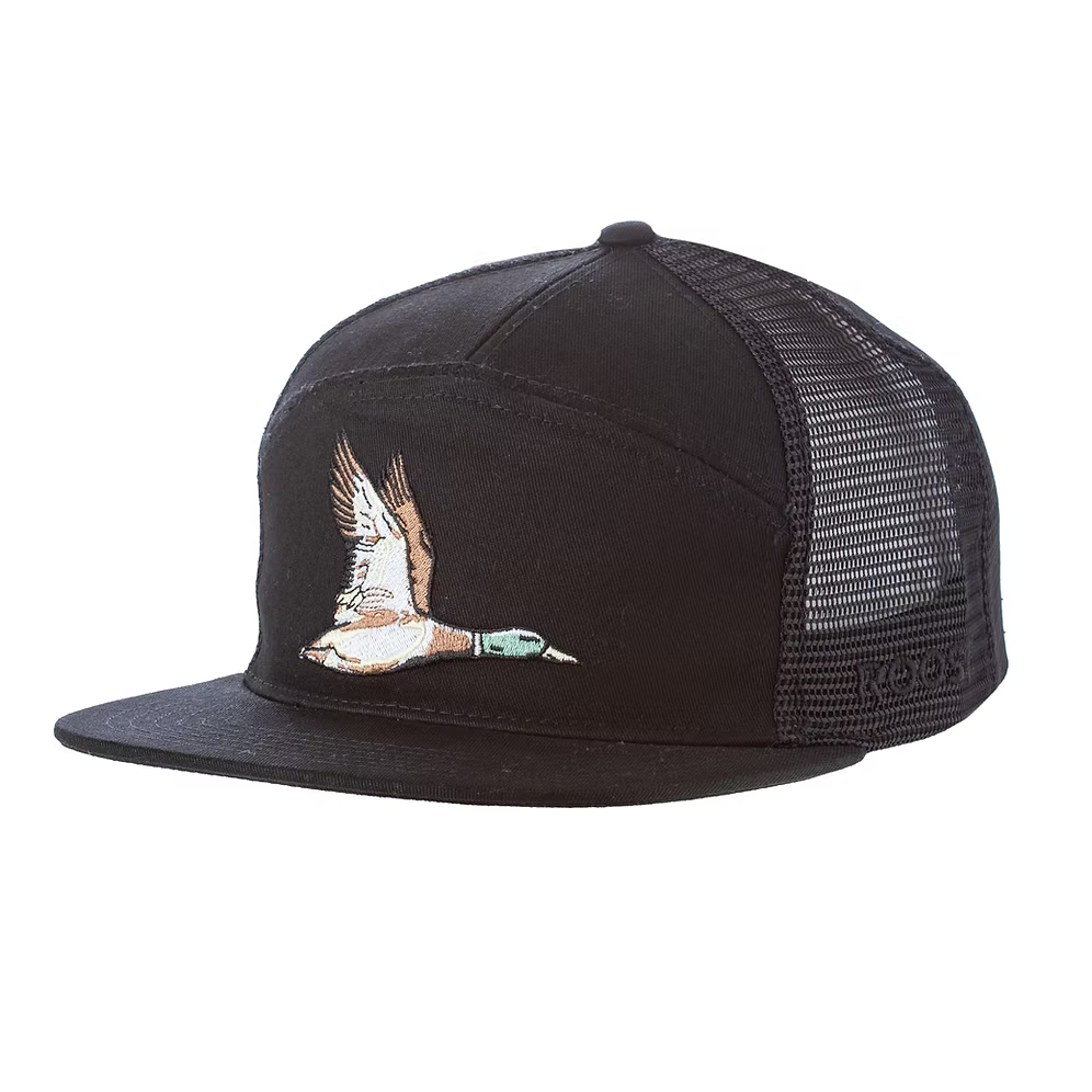 Youth Roost Black 7 Panel Duck Hat