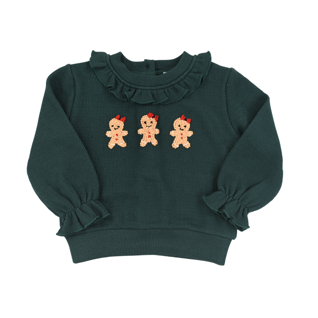 French Knot Gingerbread Girls Sweater