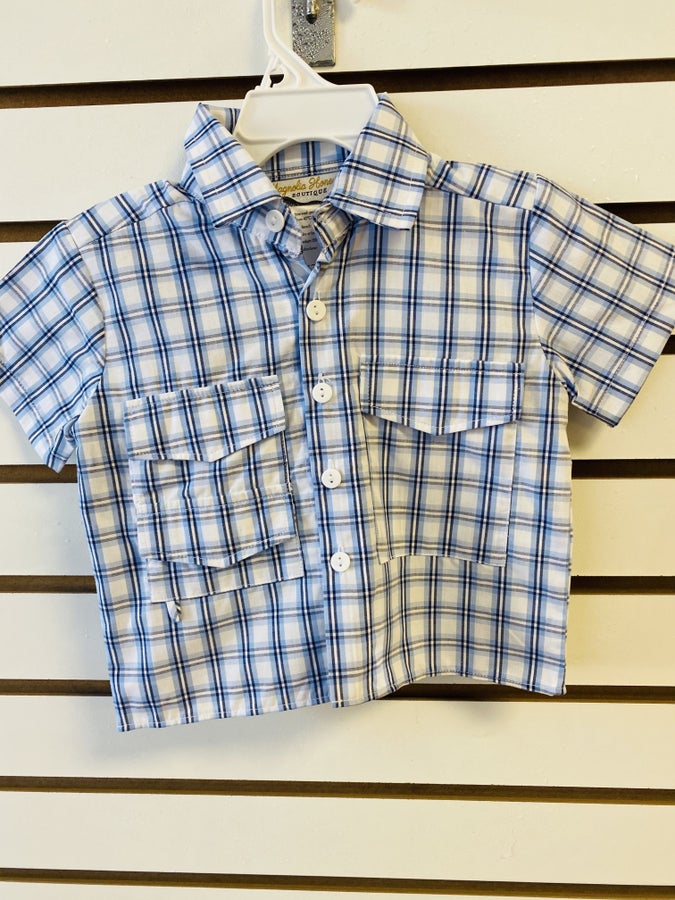 Navy Plaid Fishing Shirts