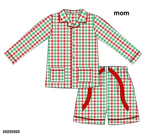 Christmas Plaid Mom's Short PJ Set