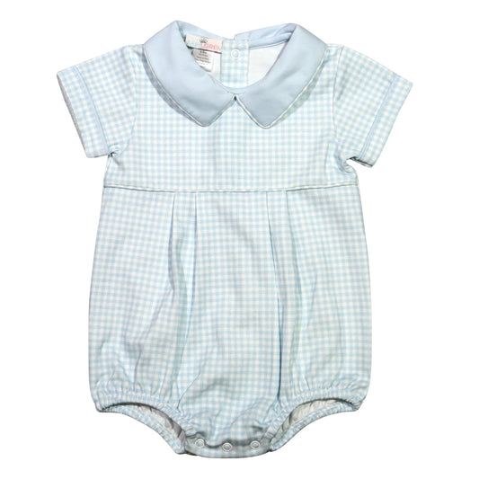 Blue Gingham Baby Collar Bubble