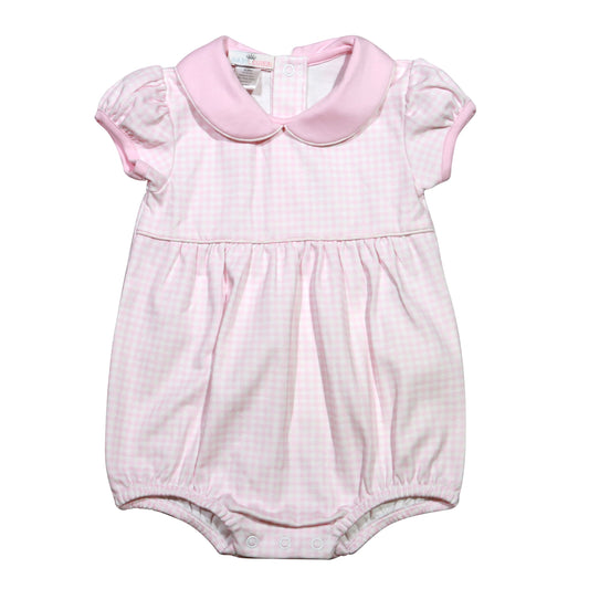 Pink Gingham Baby Collar Bubble