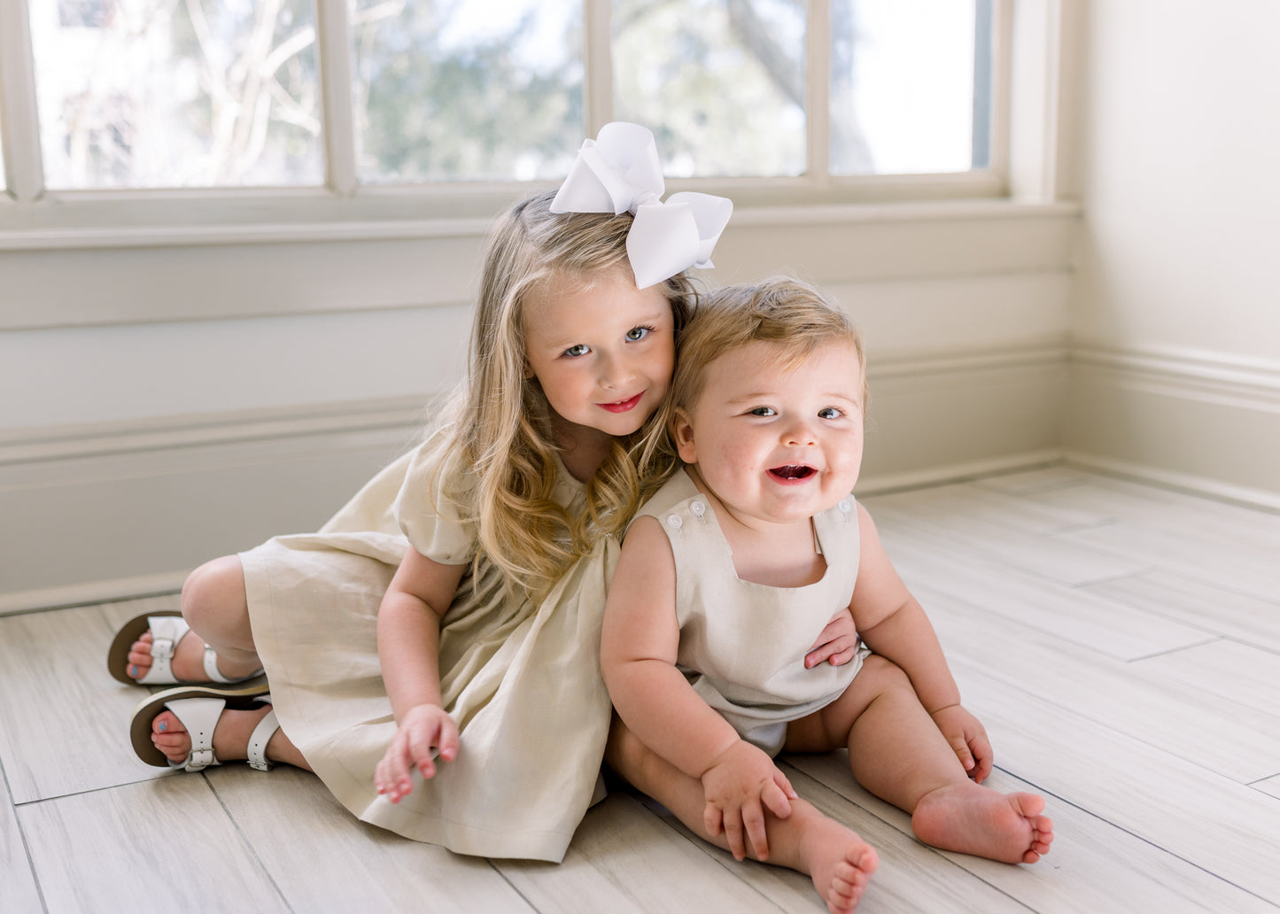 Linen boys sunsuit