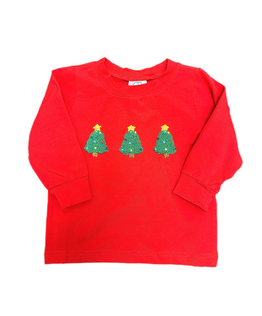 Christmas Tree French Knot Trio Boy Shirt Only