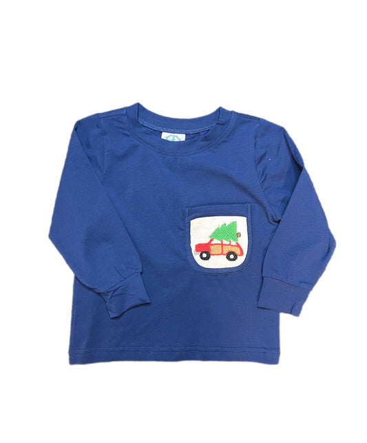 Smocked Pocket Tree on Car T shirt only