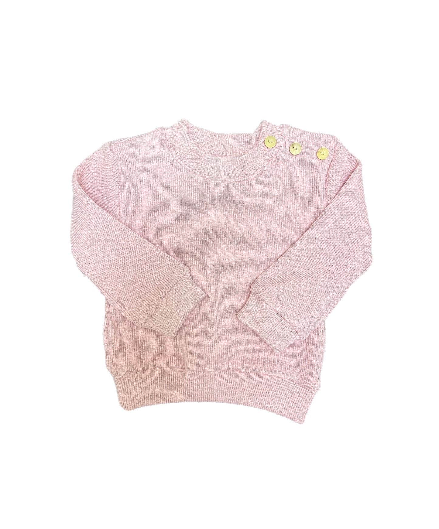 Dusty Pink Sweater with wooden buttons