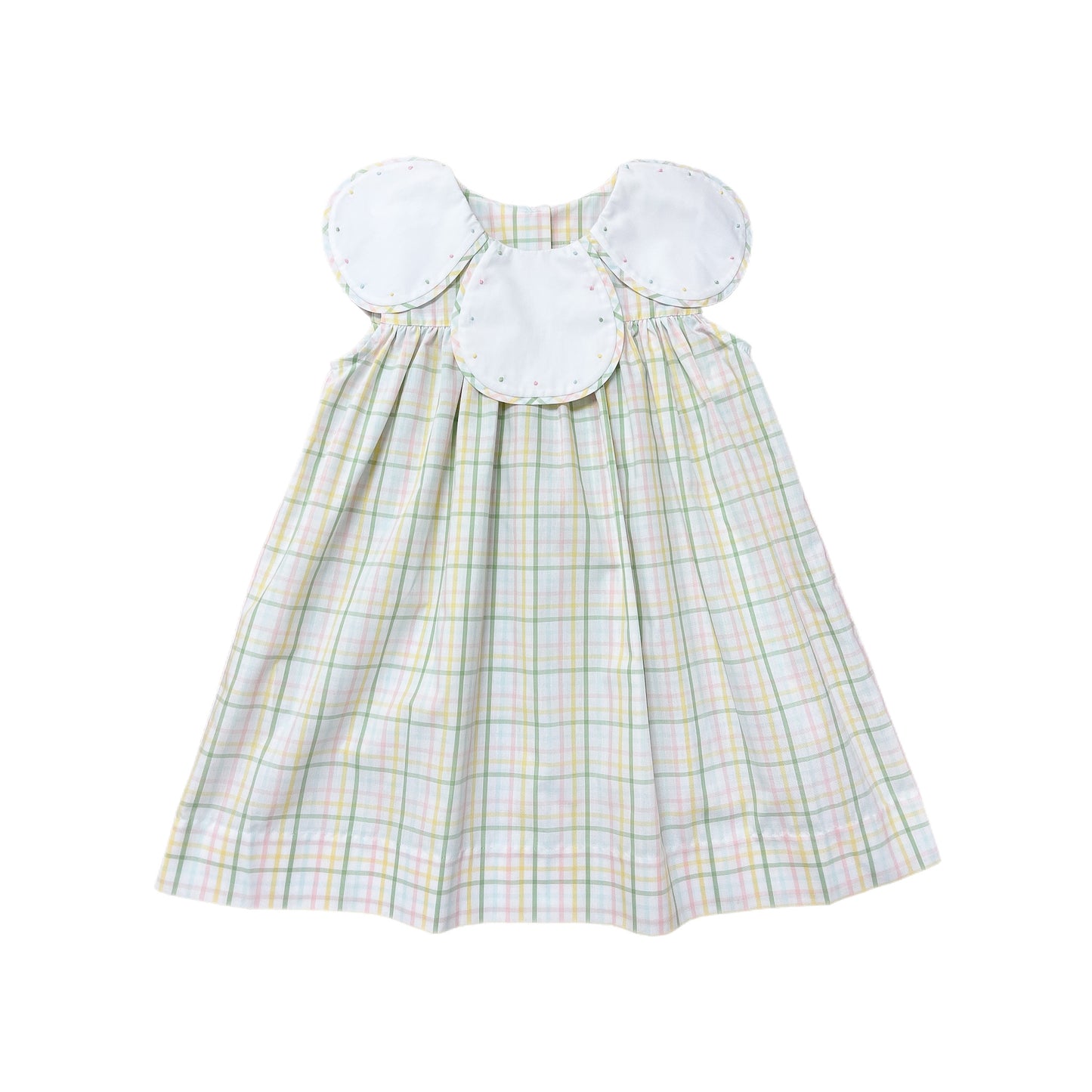 Spring Plaid Girl Petal Dress