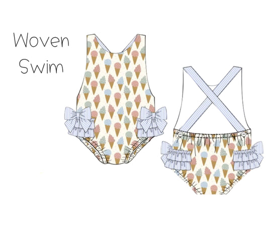Ice Cream Printed Swimsuit