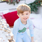 PO55: Blue Stripe Christmas Tree Applique Pajama Set