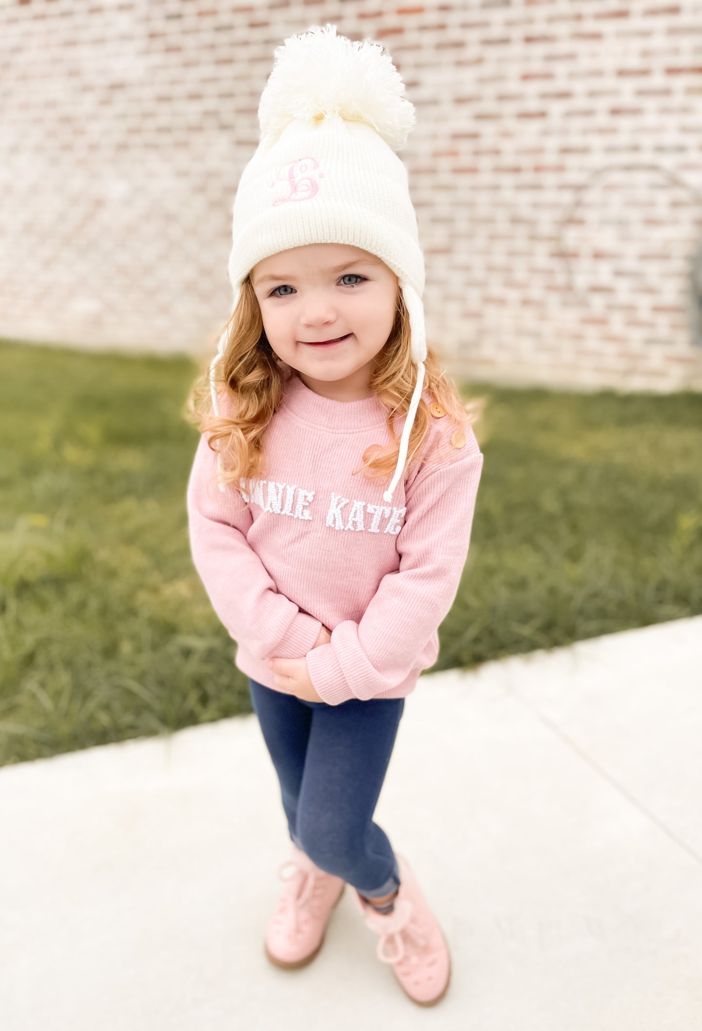 Dusty Pink Sweater with wooden buttons