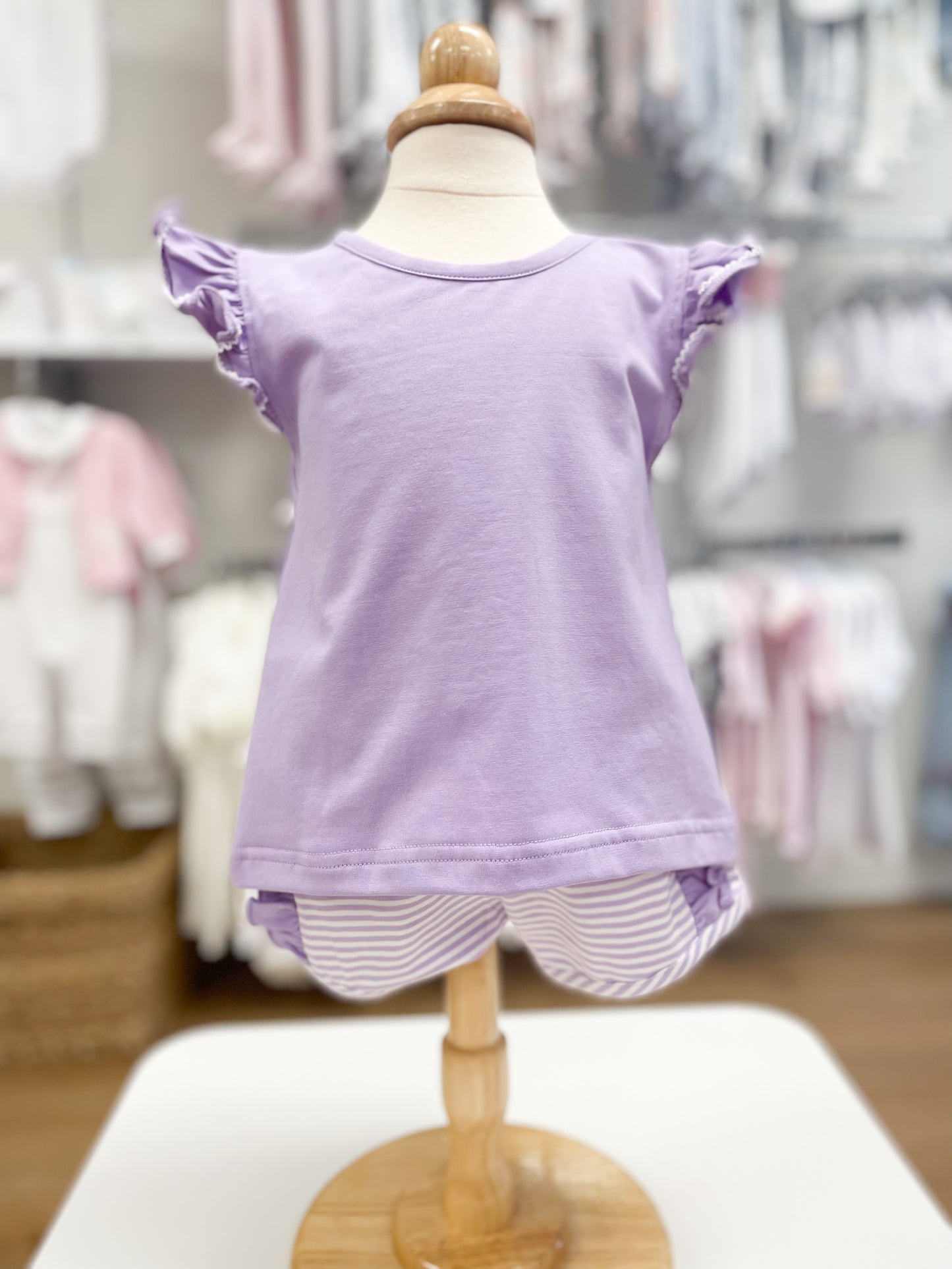 Simple lavender knit short set