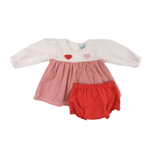 Tripple hearts french knot bloomer set