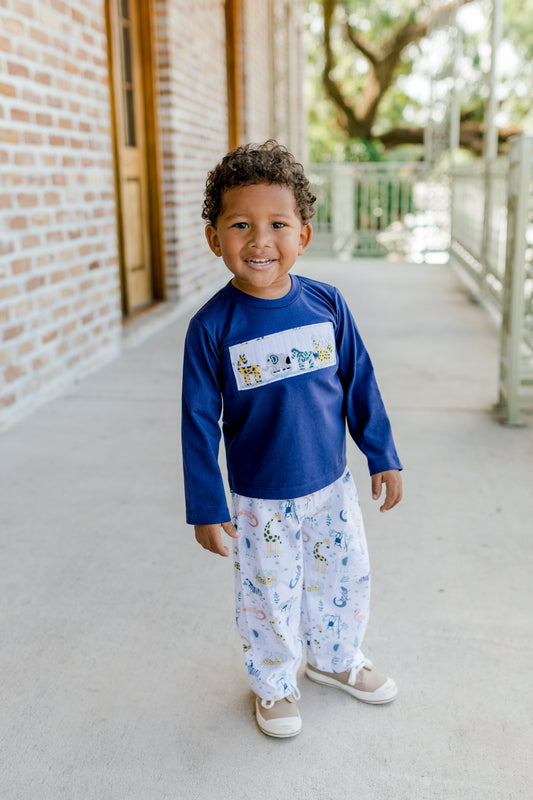 Beckham Zoo Smocked Pant Set