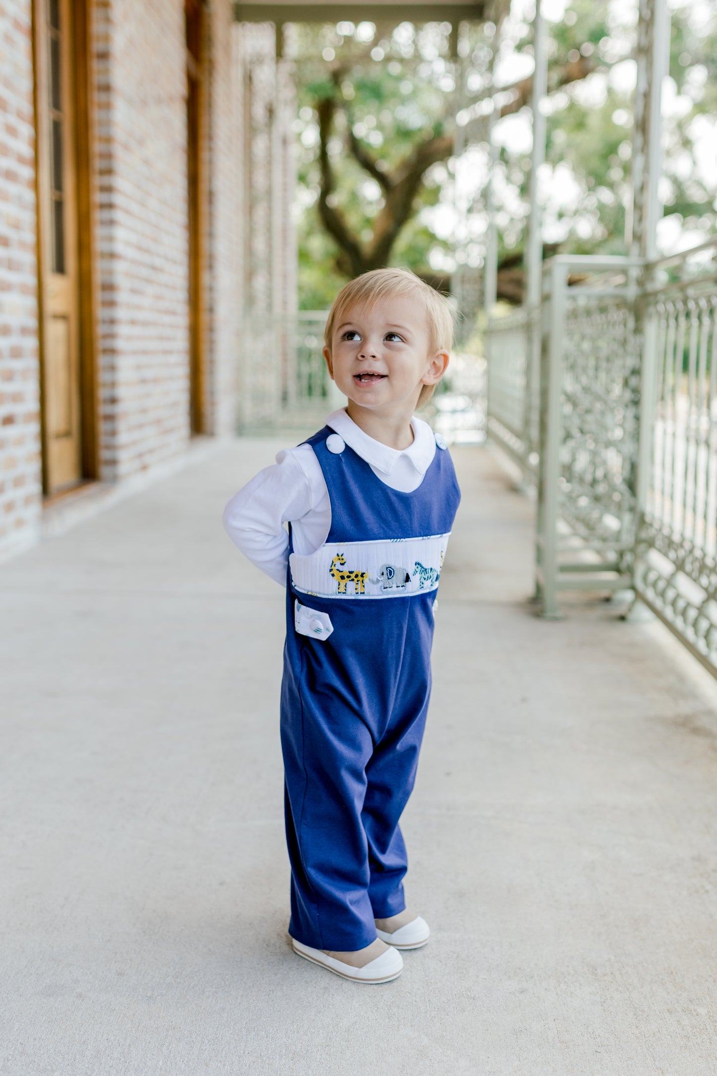 Beckham Smocked Zoo Long All