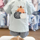 Sage and Black Gingham Applique Pumpkins Short Set