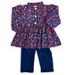 Navy Floral Girl Pant Set