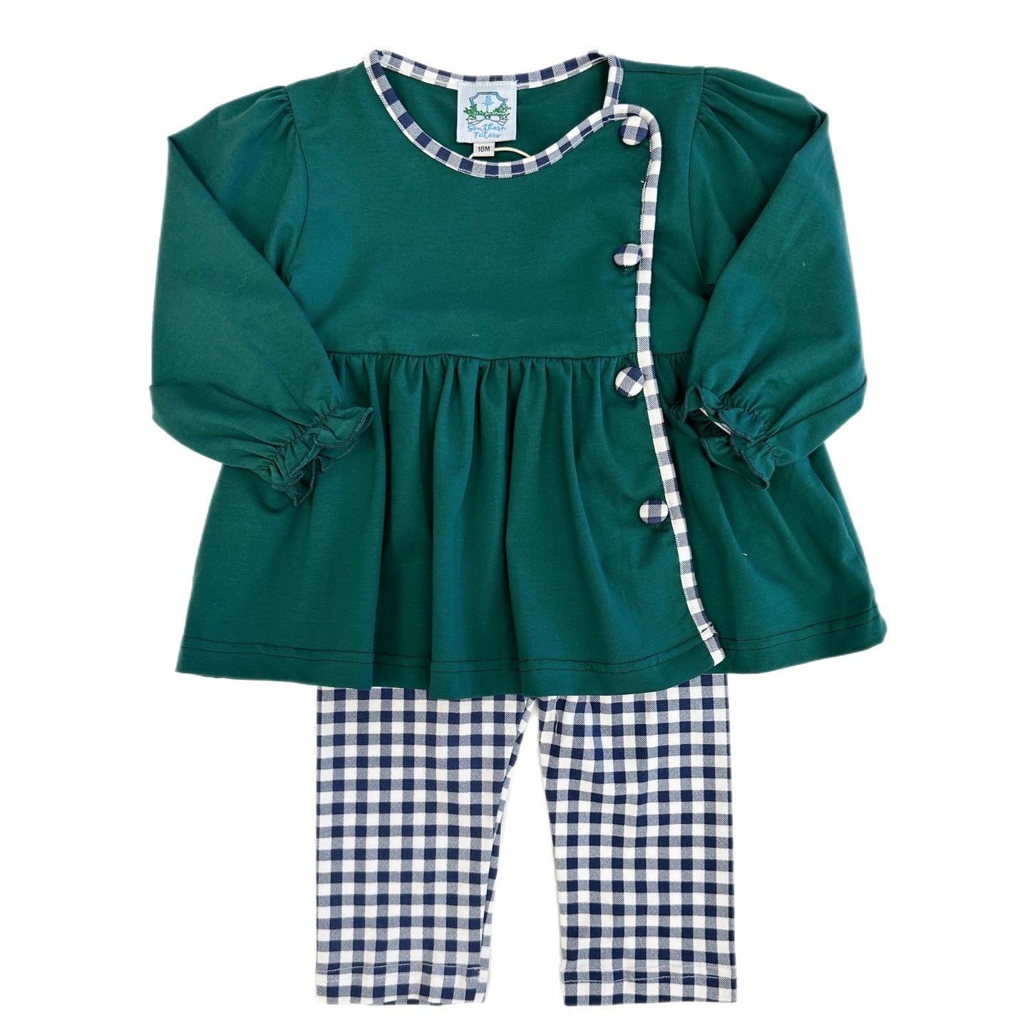 Navy and Green Girls Pant Set