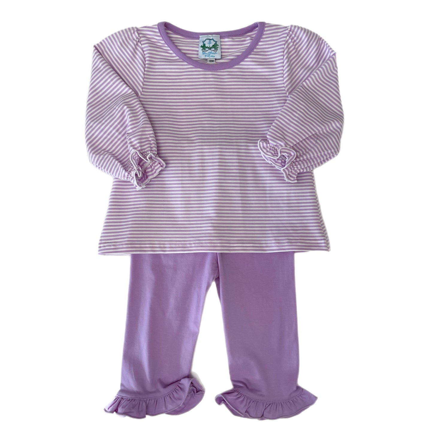 Simple purple knit girls pant set