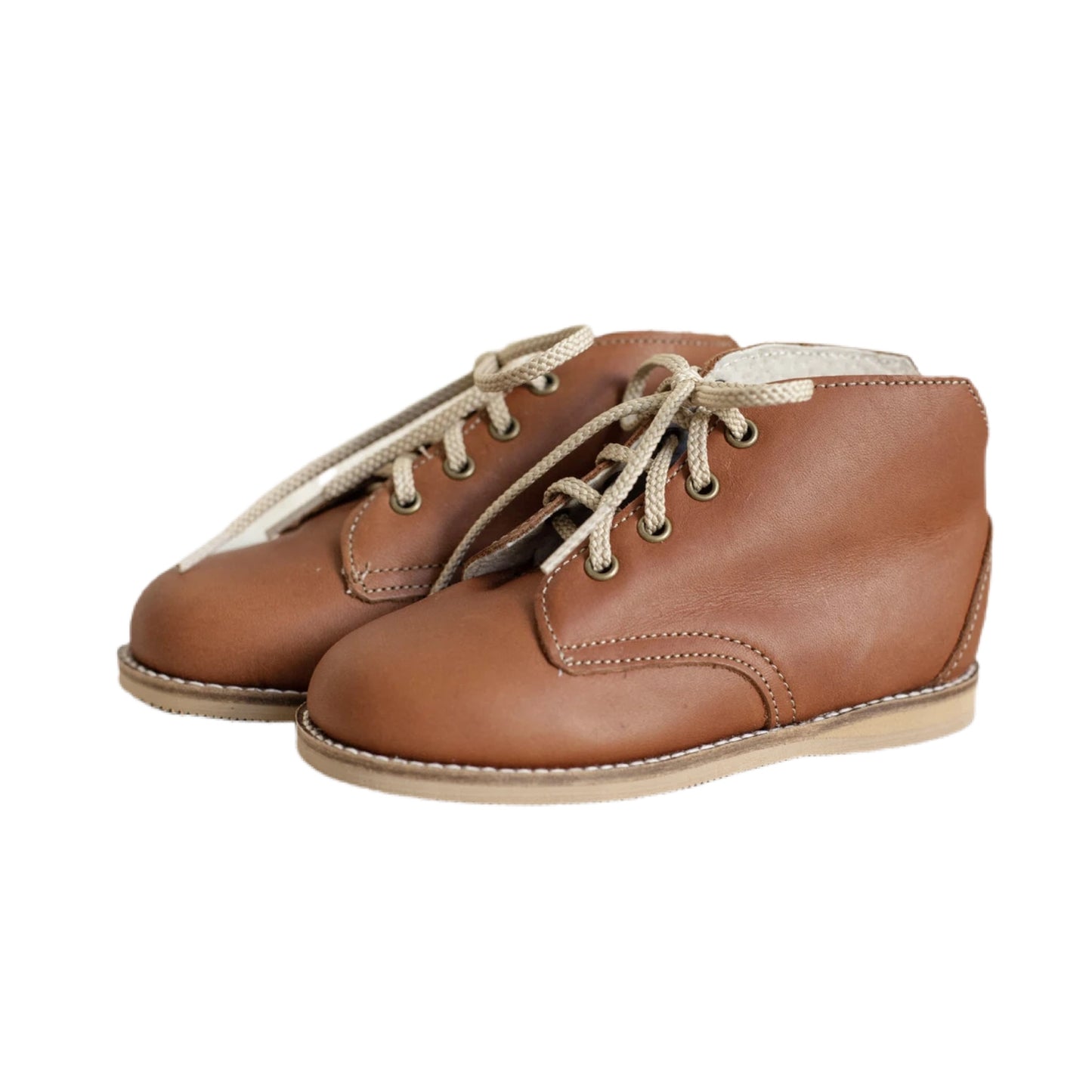 Unisex Leather lace up SHOE- Chestnut Color