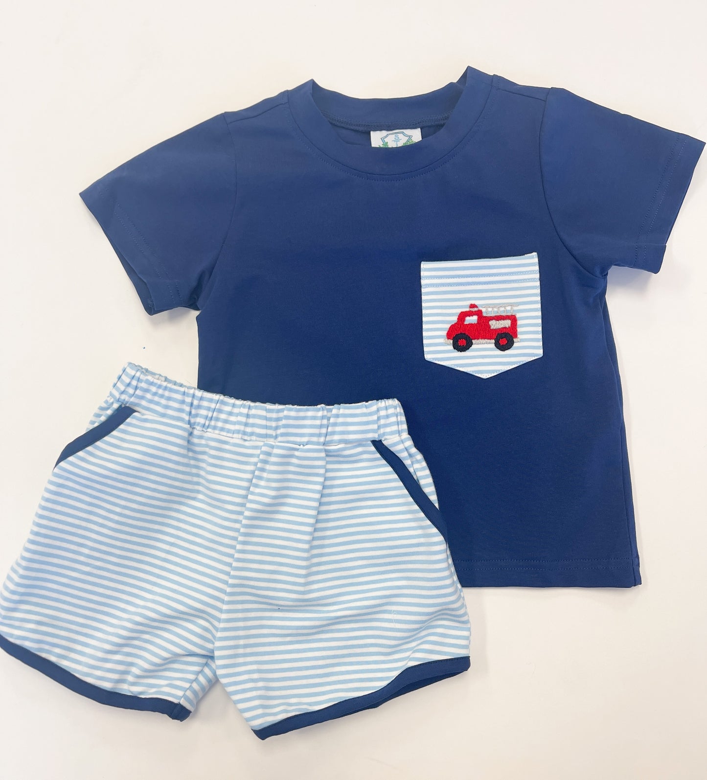 Firetruck knit short set