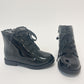 Girls Laceup Boot-Patent Black